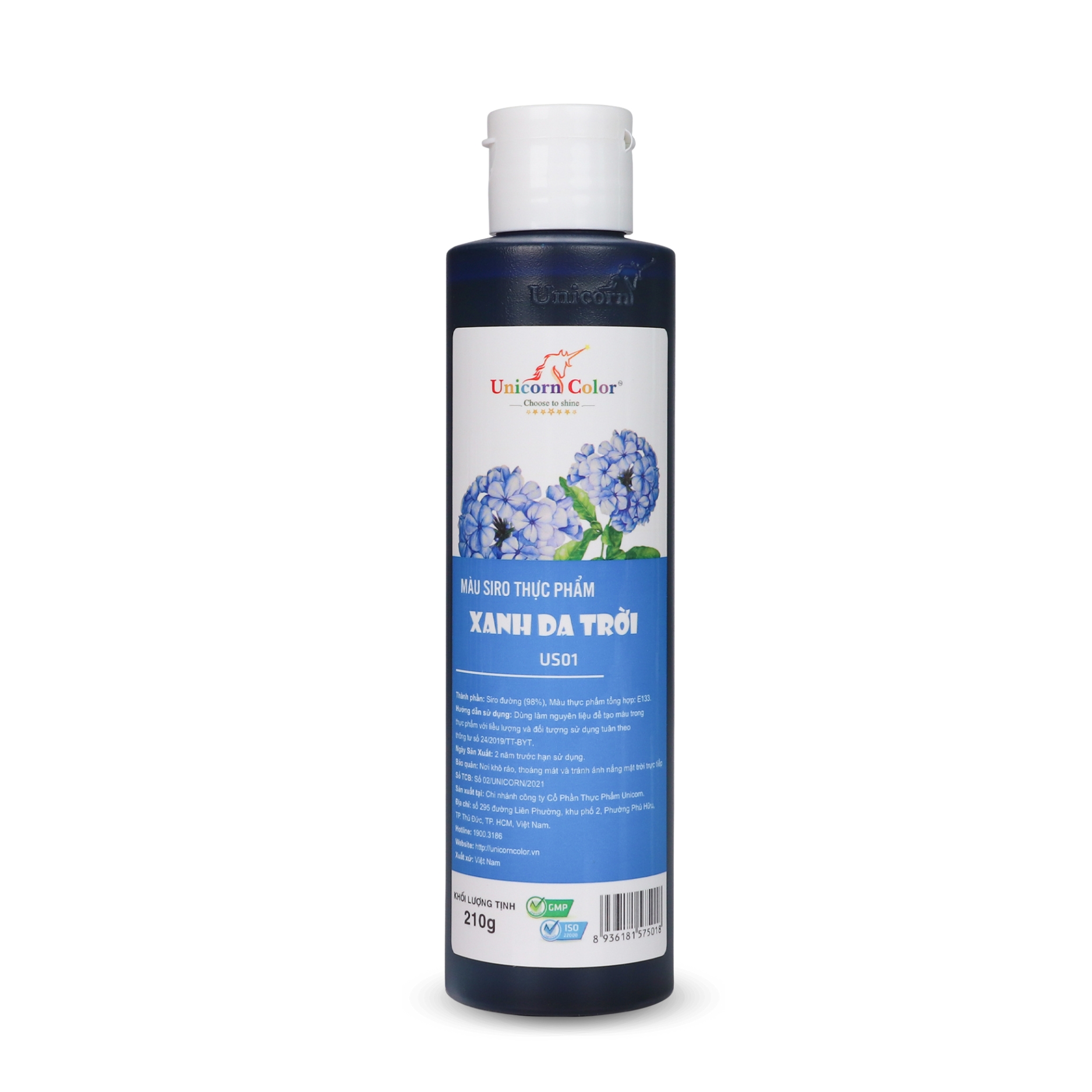 Màu Siro Unicorn xanh da trời 210g